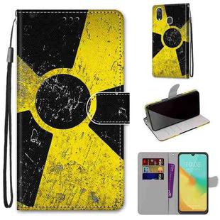 For ZTE Blade V10 Vita Coloured Drawing Cross Texture Horizontal Flip PU Leather Case with Holder & Card Slots & Wallet & Lanyard(Yellow Black Logo)