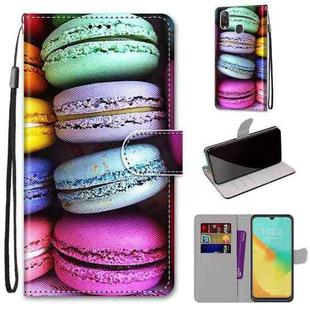 For ZTE Blade V10 Vita Coloured Drawing Cross Texture Horizontal Flip PU Leather Case with Holder & Card Slots & Wallet & Lanyard(Colorful Cakes)