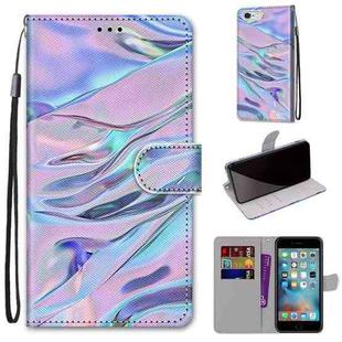 Coloured Drawing Cross Texture Horizontal Flip PU Leather Case with Holder & Card Slots & Wallet & Lanyard For iPhone 6 / 6s(Fluorescent Water Texture)