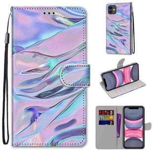 For iPhone 11 Coloured Drawing Cross Texture Horizontal Flip PU Leather Case with Holder & Card Slots & Wallet & Lanyard (Fluorescent Water Texture)
