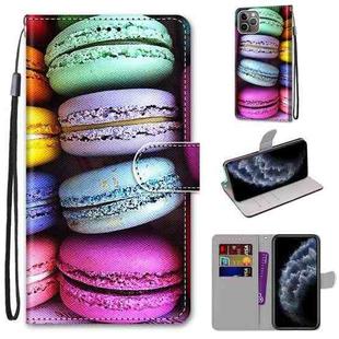 For iPhone 11 Pro Coloured Drawing Cross Texture Horizontal Flip PU Leather Case with Holder & Card Slots & Wallet & Lanyard (Colorful Cakes)
