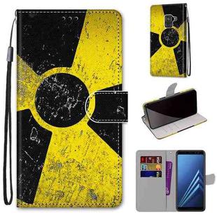 For Samsung Galaxy A8 2018 Coloured Drawing Cross Texture Horizontal Flip PU Leather Case with Holder & Card Slots & Wallet & Lanyard(Yellow and Black Signs)