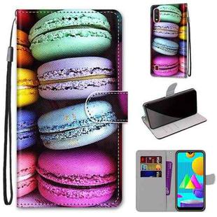 For Samsung Galaxy M01 Coloured Drawing Cross Texture Horizontal Flip PU Leather Case with Holder & Card Slots & Wallet & Lanyard(Colorful Layer Cake)