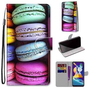 For Samsung Galaxy M11 & A11 Coloured Drawing Cross Texture Horizontal Flip PU Leather Case with Holder & Card Slots & Wallet & Lanyard(Colorful Layer Cake)