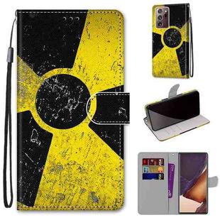 For Samsung Galaxy Note20 Ultra Coloured Drawing Cross Texture Horizontal Flip PU Leather Case with Holder & Card Slots & Wallet & Lanyard(Yellow and Black Signs)