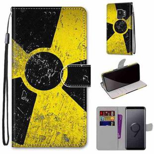 For Samsung Galaxy S9 Coloured Drawing Cross Texture Horizontal Flip PU Leather Case with Holder & Card Slots & Wallet & Lanyard(Yellow and Black Signs)