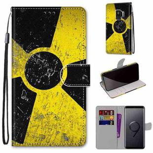 For Samsung Galaxy S9+ Coloured Drawing Cross Texture Horizontal Flip PU Leather Case with Holder & Card Slots & Wallet & Lanyard(Yellow and Black Signs)