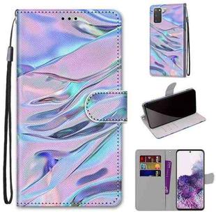 For Samsung Galaxy S20 Coloured Drawing Cross Texture Horizontal Flip PU Leather Case with Holder & Card Slots & Wallet & Lanyard(Fluorescent Water Pattern)