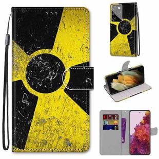 For Samsung Galaxy S21 Ultra 5G Coloured Drawing Cross Texture Horizontal Flip PU Leather Case with Holder & Card Slots & Wallet & Lanyard(Yellow and Black Signs)