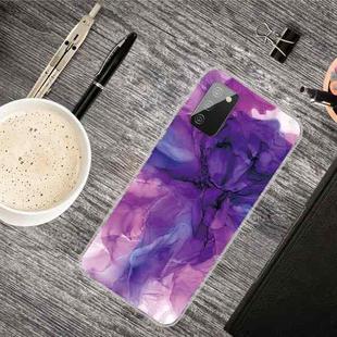 For Samsung Galaxy A02s (US Version) Marble Shockproof  TPU Protective Case(Abstract Purple)