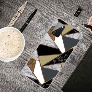 For Samsung Galaxy A02s (US Version) Marble Shockproof  TPU Protective Case(Rhombus Golden Yellow)