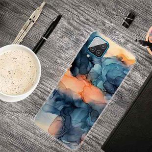 For Samsung Galaxy A12 Marble Shockproof  TPU Protective Case(Abstract Blue)