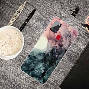 For Samsung Galaxy A21s Marble Shockproof  TPU Protective Case(Abstract Black)