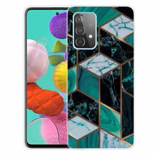 For Samsung Galaxy A32 5G Marble Shockproof  TPU Protective Case(Rhombus Dark Green)