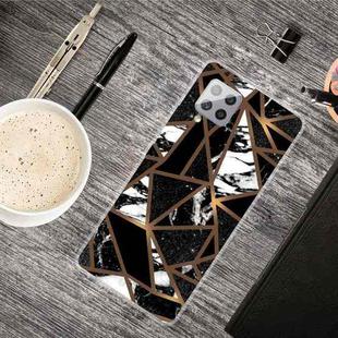 For Samsung Galaxy A42 5G Marble Shockproof  TPU Protective Case(Rhombus Black)