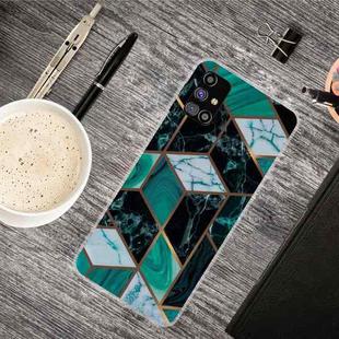 For Samsung Galaxy M31s Marble Shockproof  TPU Protective Case(Rhombus Dark Green)