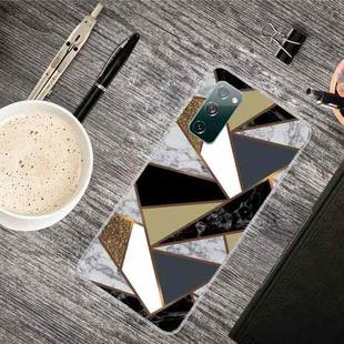 For Samsung Galaxy S20 FE Marble Shockproof  TPU Protective Case(Rhombus Golden Yellow)