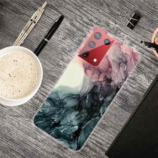 For Samsung Galaxy S21 Ultra 5G Marble Shockproof TPU Protective Case(Abstract Black)