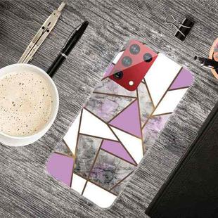 For Samsung Galaxy S21 Ultra 5G Marble Shockproof TPU Protective Case(Rhombus Gray Purple)