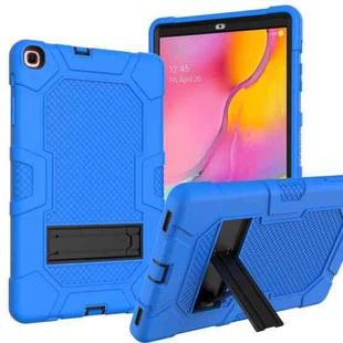 For Samsung Galaxy Tab A 10.1 (2019) / T510 Contrast Color Robot Shockproof Silicone + PC Protective Case with Holder(Blue Black)