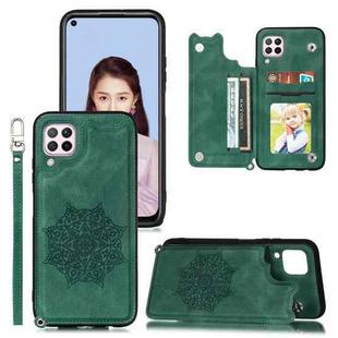 For Samsung Galaxy A42 5G Mandala Embossed PU + TPU Case with Holder & Card Slots & Photo Frame & Strap(Green)