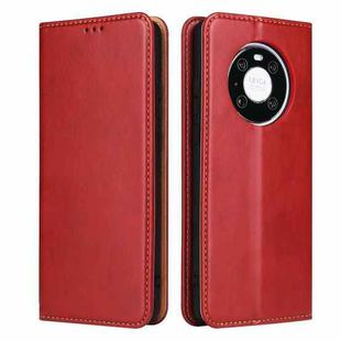 For Huawei Mate 40 Pro Fierre Shann PU Genuine Leather Texture Horizontal Flip Leather Case with Holder & Card Slots & Wallet(Red)