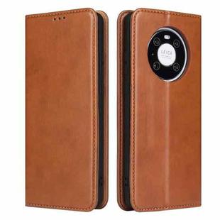 For Huawei Mate 40 Pro Fierre Shann PU Genuine Leather Texture Horizontal Flip Leather Case with Holder & Card Slots & Wallet(Brown)