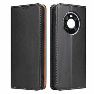 For Huawei Mate 40 Fierre Shann PU Genuine Leather Texture Horizontal Flip Leather Case with Holder & Card Slots & Wallet(Black)