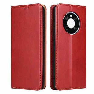 For Huawei Mate 40 Fierre Shann PU Genuine Leather Texture Horizontal Flip Leather Case with Holder & Card Slots & Wallet(Red)