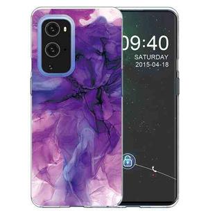 For OnePlus 9 Marble Pattern Shockproof  TPU Protective Case(Abstract Purple)