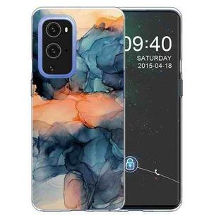 For OnePlus 9 Marble Pattern Shockproof  TPU Protective Case(Abstract Blue)