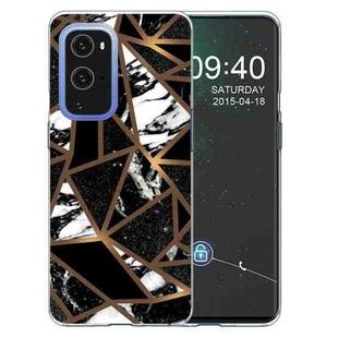 For OnePlus 9 Marble Pattern Shockproof  TPU Protective Case(Rhombus Black)