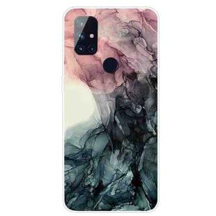 For OnePlus Nord N10 5G Marble Pattern Shockproof  TPU Protective Case(Abstract Black)
