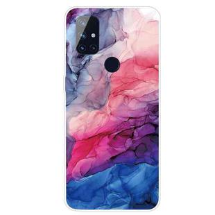 For OnePlus Nord N100 Marble Pattern Shockproof  TPU Protective Case(Abstract Red)