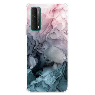 For Huawei P Smart 2021 Marble Pattern Shockproof  TPU Protective Case(Abstract Light Pink)