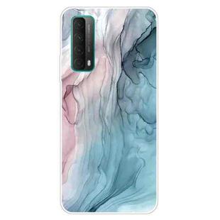 For Huawei P Smart 2021 Marble Pattern Shockproof  TPU Protective Case(Abstract Gray)