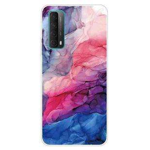For Huawei P Smart 2021 Marble Pattern Shockproof  TPU Protective Case(Abstract Red)