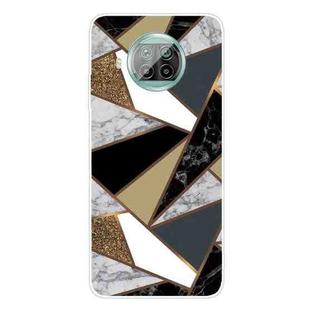 For Xiaomi Mi 10T Lite Marble Pattern Shockproof  TPU Protective Case(Rhombus Golden Yellow)