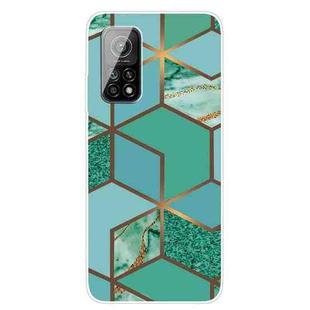 For Xiaomi Mi 10T 5G / 10T Pro 5G Marble Pattern Shockproof  TPU Protective Case(Rhombus Green)