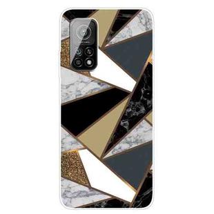 For Xiaomi Mi 10T 5G / 10T Pro 5G Marble Pattern Shockproof  TPU Protective Case(Rhombus Golden Yellow)