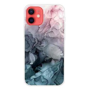 For iPhone 12 mini Marble Pattern Shockproof  TPU Protective Case (Abstract Light Pink)