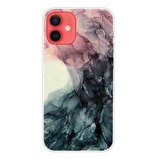 For iPhone 12 mini Marble Pattern Shockproof  TPU Protective Case (Abstract Black)