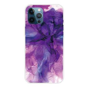 For iPhone 12 / 12 Pro Marble Pattern Shockproof  TPU Protective Case(Abstract Purple)