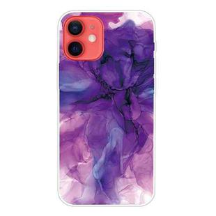 For iPhone 11 Marble Pattern Shockproof  TPU Protective Case (Abstract Purple)