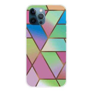 For iPhone 11 Pro Max Marble Pattern Shockproof  TPU Protective Case (Rhombus Gradient)