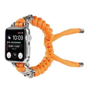 Skull Umbrella Cord Braided Watch Band For Apple Watch Ultra 49mm / Series 8&7 45mm / SE 2&6&SE&5&4 44mm / 3&2&1 42mm(Orange)