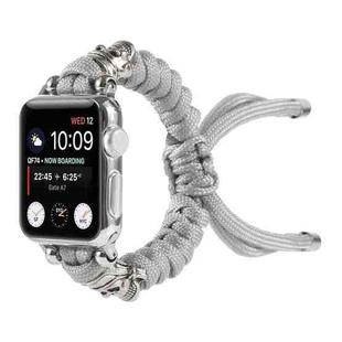 Skull Umbrella Cord Braided Watch Band For Apple Watch Ultra 49mm / Series 8&7 45mm / SE 2&6&SE&5&4 44mm / 3&2&1 42mm(Grey)