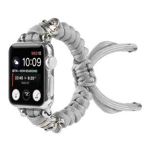 Skull Umbrella Cord Braided Watch Band For Apple Watch Series 8&7 41mm / SE 2&6&SE&5&4 40mm / 3&2&1 38mm(Grey)