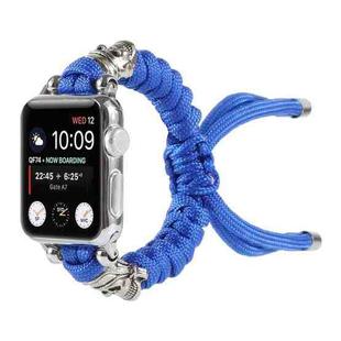 Skull Umbrella Cord Braided Watch Band For Apple Watch Series 8&7 41mm / SE 2&6&SE&5&4 40mm / 3&2&1 38mm(Blue)
