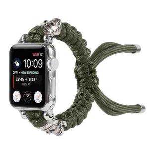 Skull Umbrella Cord Braided Watch Band For Apple Watch Series 8&7 41mm / SE 2&6&SE&5&4 40mm / 3&2&1 38mm(Dark Green)
